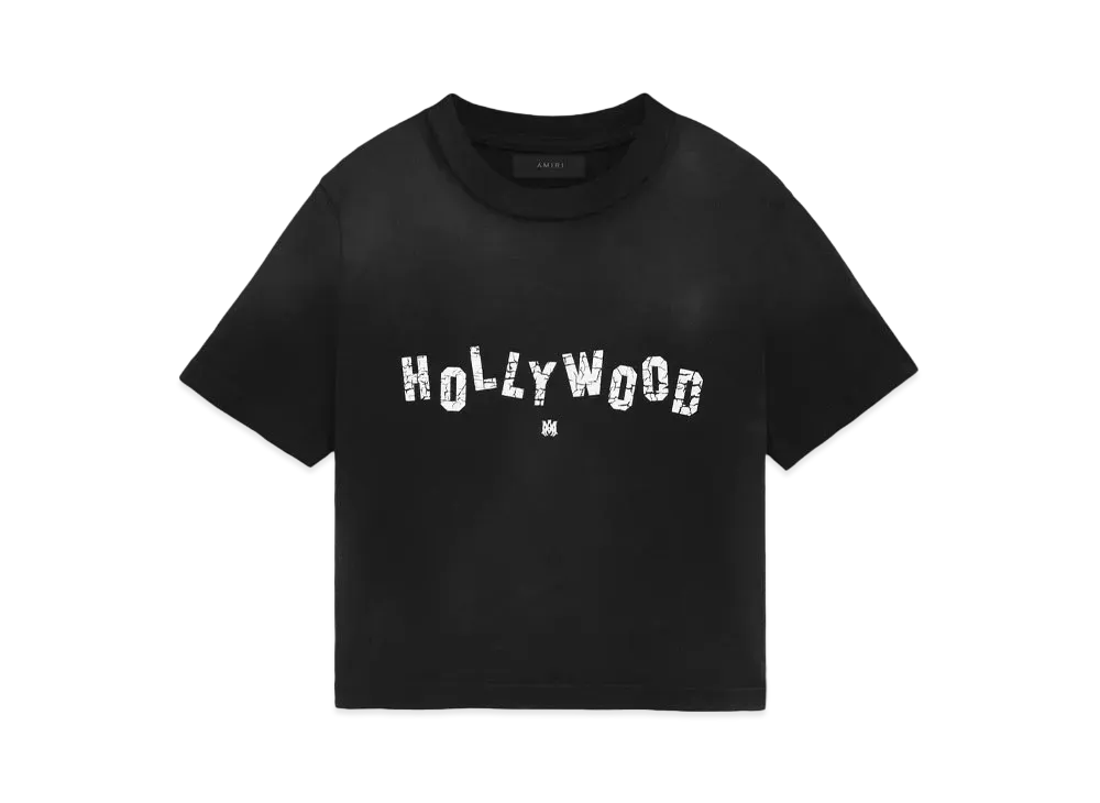 AMIRI Women'S Hollywood Baby Tee "Faded Black"