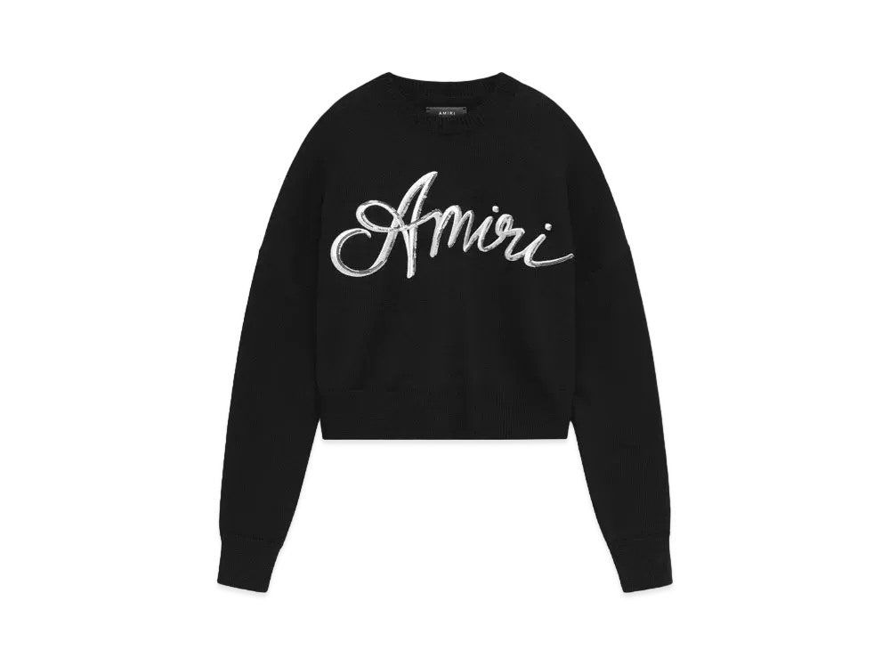 AMIRI Women'S MA Swirl Crew "Black"