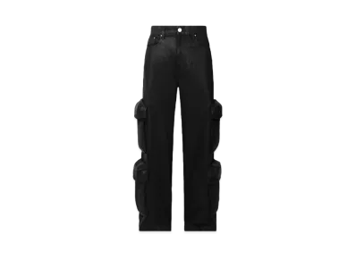 AMIRI Women'S Waxed Baggy Cargo Jean "Black"
