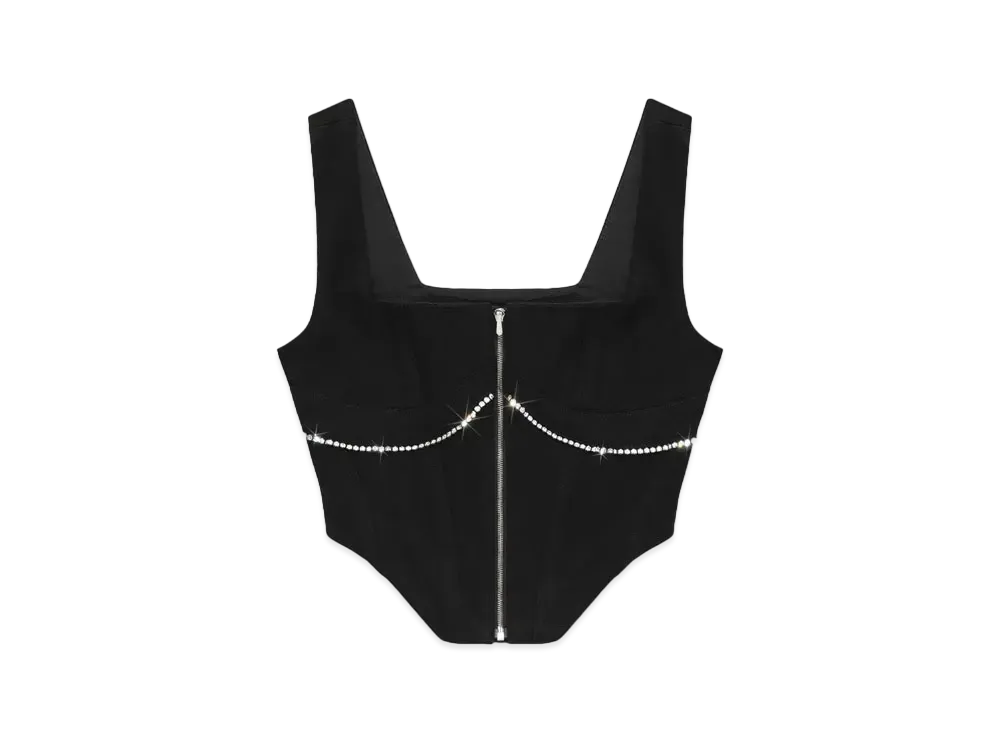 AMIRI Women'S Crystal Trimmed Corset Top "Black"