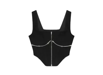AMIRI Women'S Crystal Trimmed Corset Top "Black"