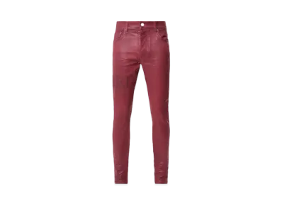 AMIRI Serif Logo Wax Skinny Jean "Burgundy"