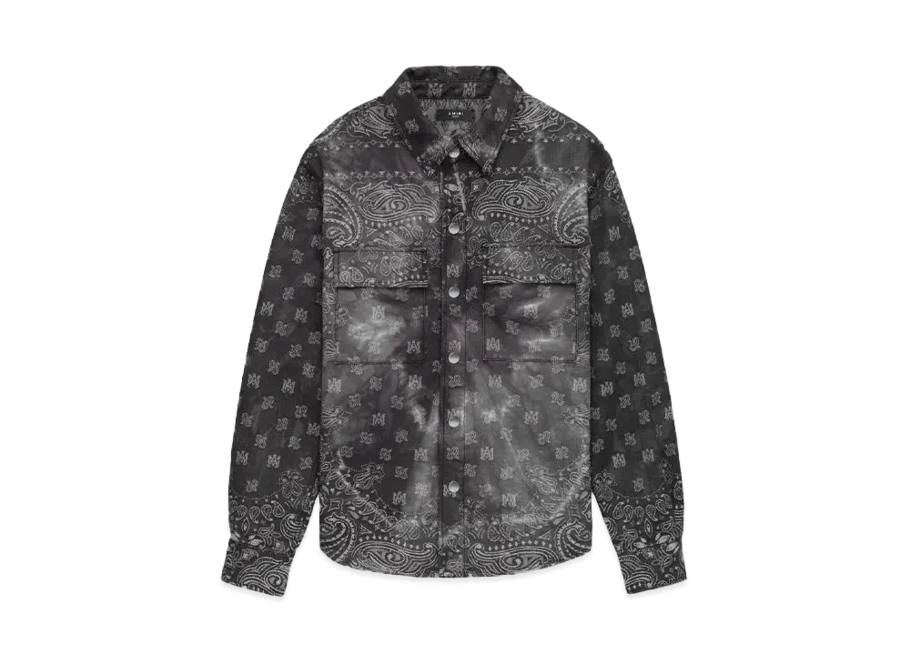 AMIRI Tie Dye Bandana Overshirt "Dark Grey"