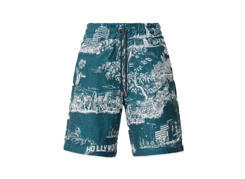 AMIRI LA Landmark Tapestry Short "Deep Teal"