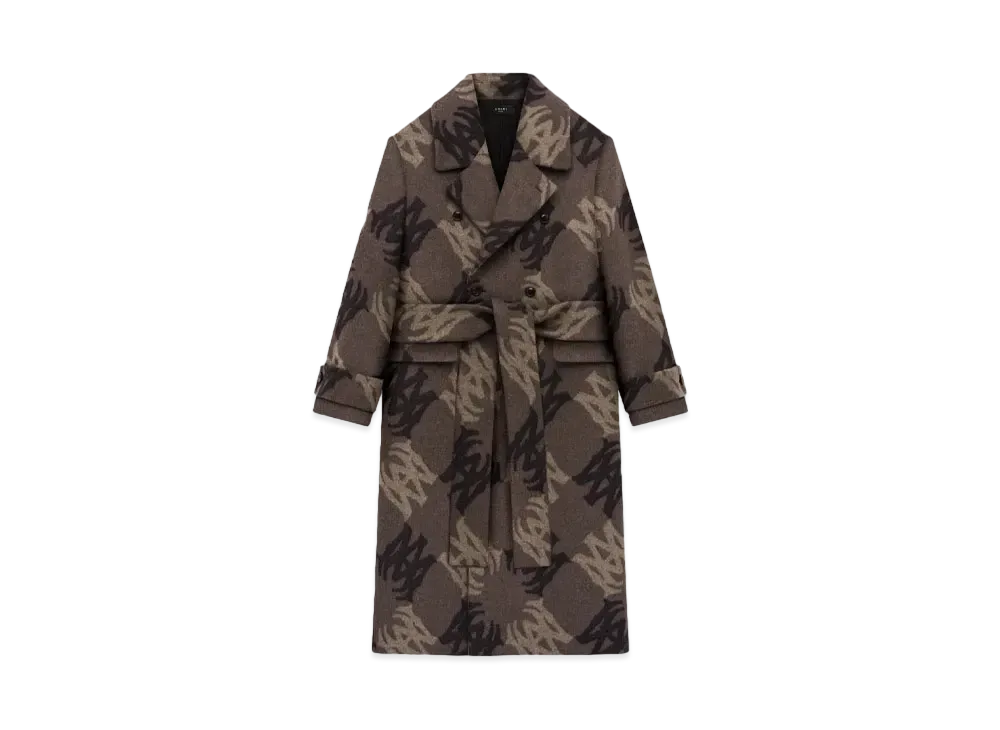 AMIRI MA Quad Brushed Double-Breasted Overcoat "Dark Brown"