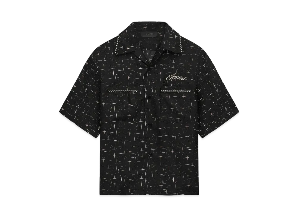 AMIRI Fleck Bowling Shirt "Black"