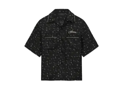 AMIRI Fleck Bowling Shirt "Black"