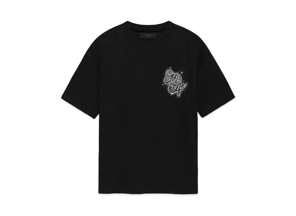 AMIRI Crystal Burst MA Swirl Oversized Tee "Black"