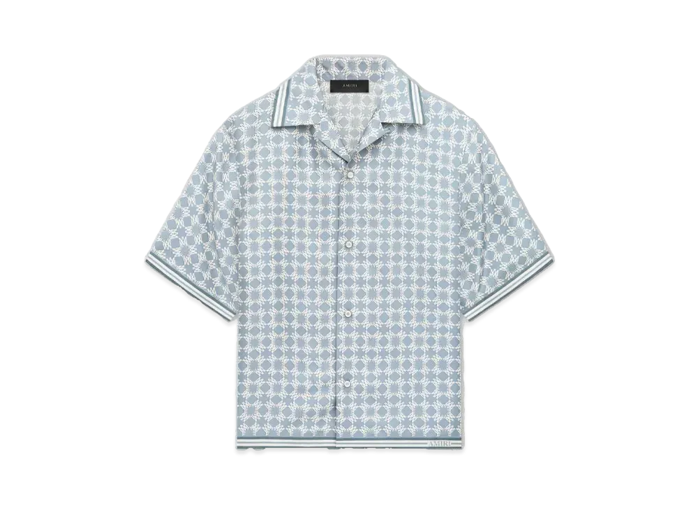 AMIRI MA Quad Bowling Shirt "Dusty Blue"
