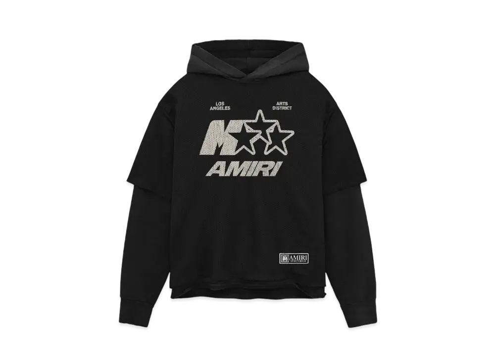 AMIRI MA Star Mesh Hoodie "Black"