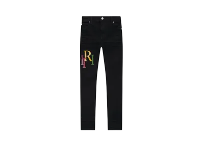 AMIRI Kids' Staggered Logo Jean "Od Black"