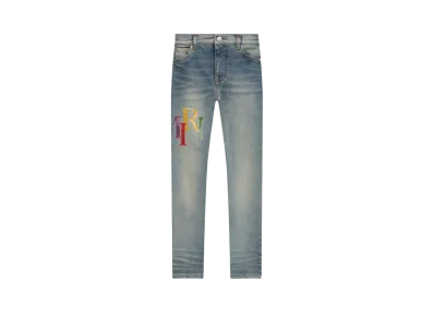AMIRI Kids' Staggered Logo Jean "Antique Indigo"
