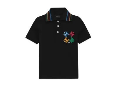 AMIRI Kids' Ma Quad Scribble Polo "Black"