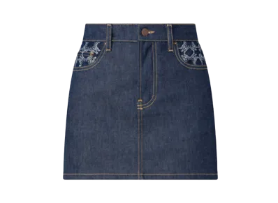 AMIRI Women's Ma Quad Mini Skirt "Raw Indigo"