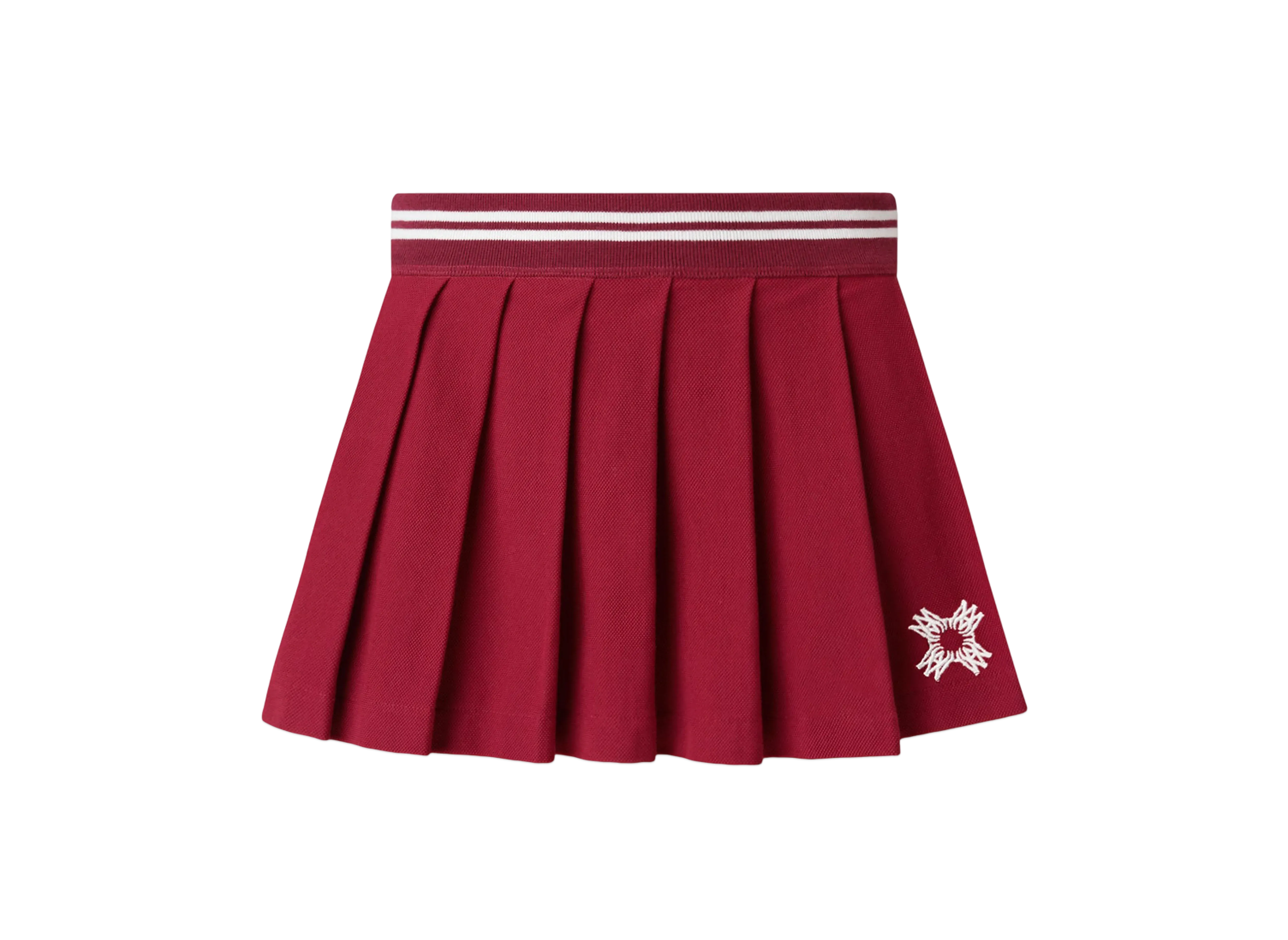 AMIRI Women's Ma Quad Pleated Mini Skirt "Deep Red"