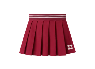 AMIRI Women's Ma Quad Pleated Mini Skirt "Deep Red"