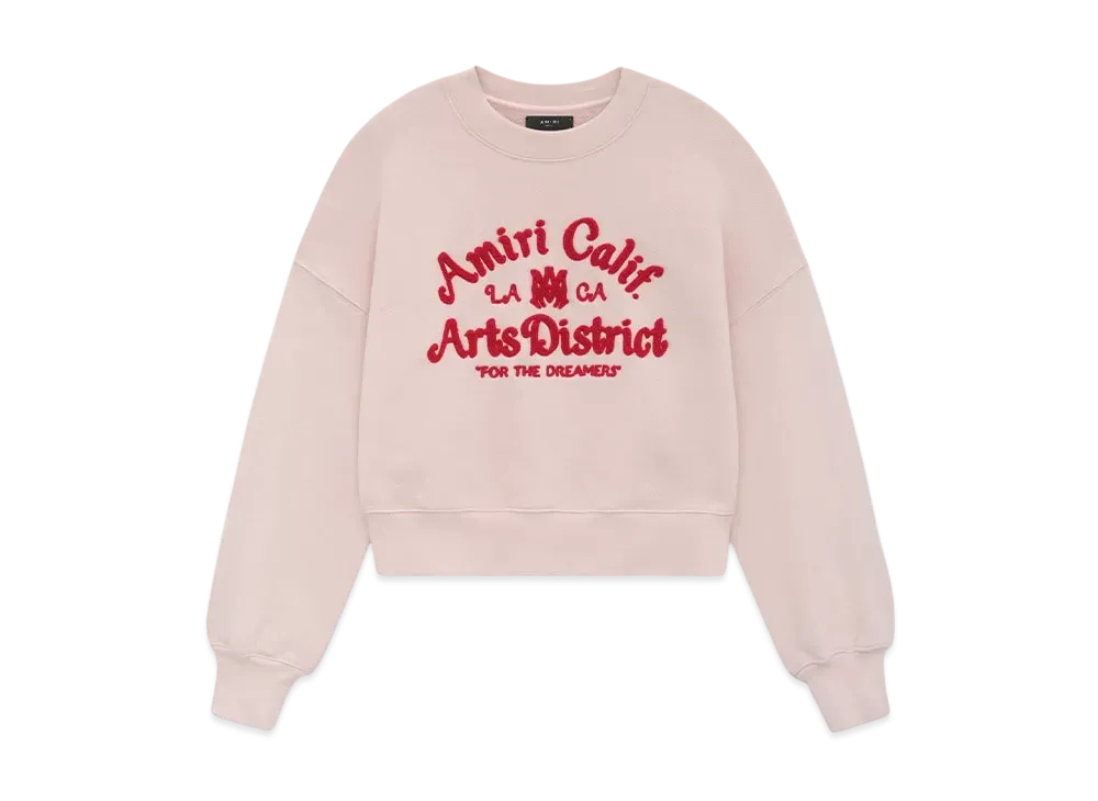AMIRI Women's Arts District Cropped Crew "Pale Peach"