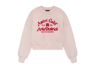 AMIRI Women's Arts District Cropped Crew "Pale Peach"