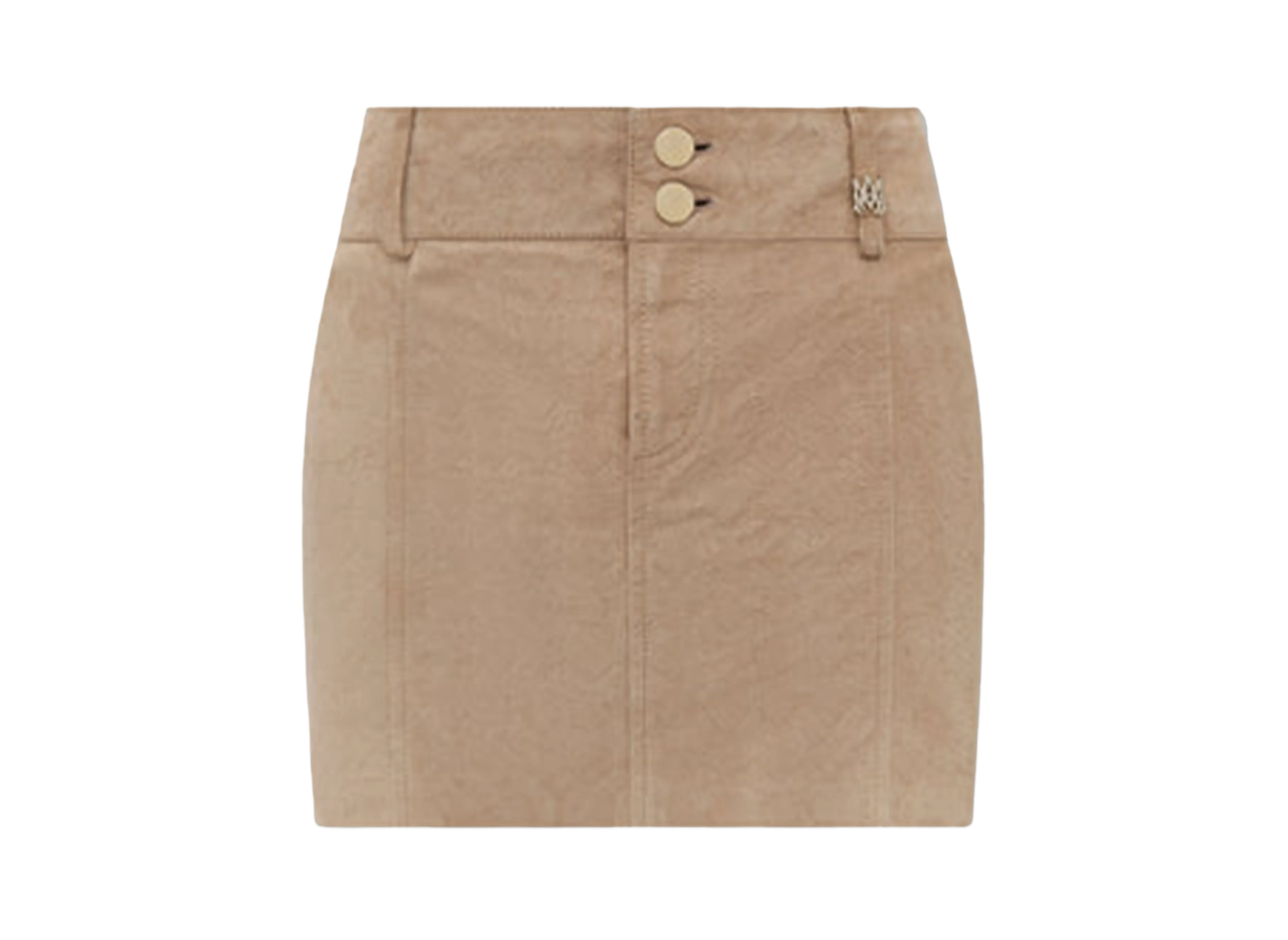 AMIRI Women's Ma Quad Suede Mini Skirt "Camel"