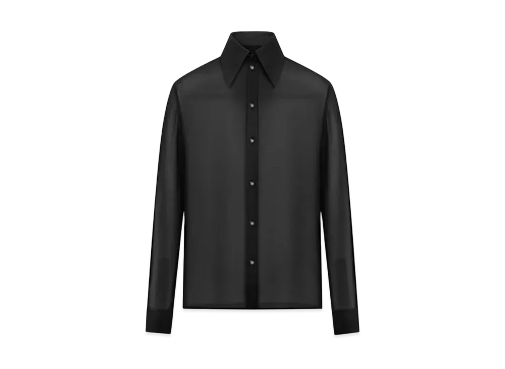 AMIRI Women's Chiffon Long Sleeve Shirt "Black"