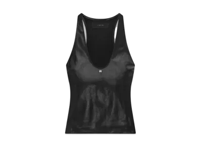 AMIRI Women's Ma Leather Racer Back Tank "Black"