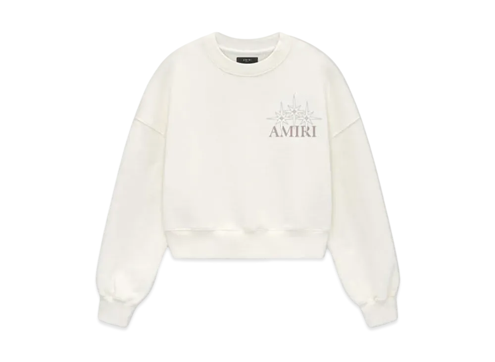 AMIRI Women's Amiri Starburst Cropped Crew "Ivory"
