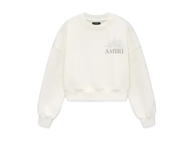 AMIRI Women's Amiri Starburst Cropped Crew "Ivory"