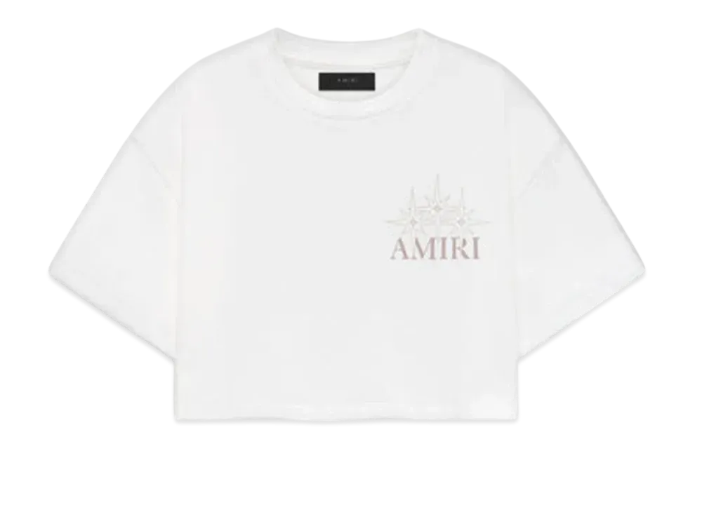 AMIRI Women's Amiri Starburst Cropped Tee "Ivory"