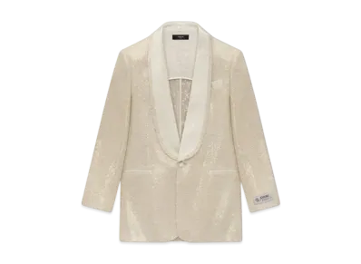 AMIRI Sequin Boucle Shawl Blazer "Champagne"