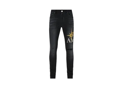 AMIRI Starburst Applique Skinny Jean "Vintage Black"