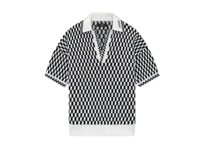 AMIRI Checkered Oversized Polo "Black"