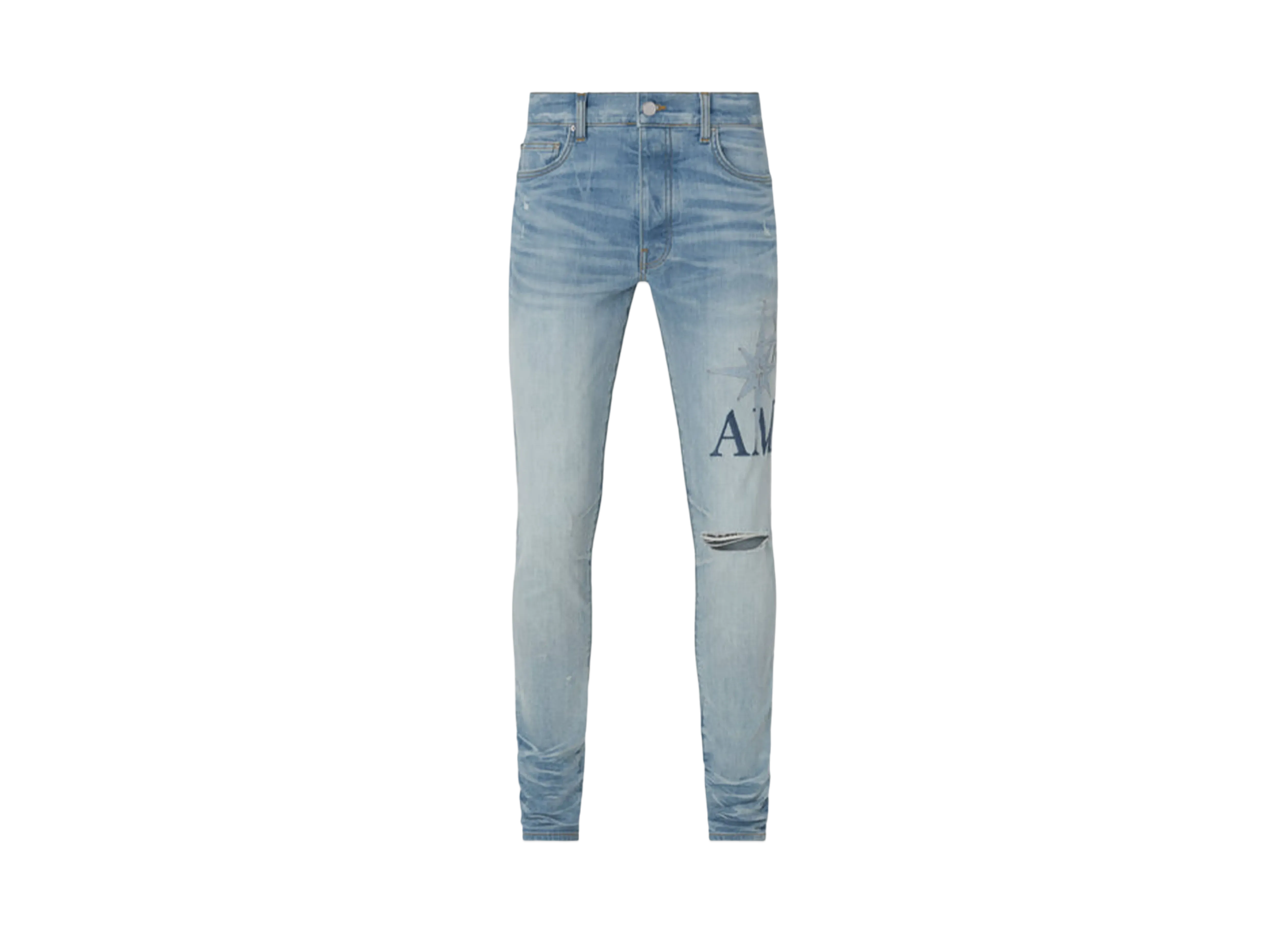 AMIRI Starburst Applique Skinny Jean "Perfect Indigo"