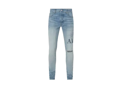 AMIRI Starburst Applique Skinny Jean "Perfect Indigo"