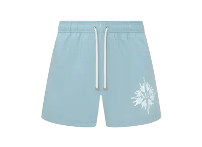 AMIRI Starburst Swim Trunk "Dusty Blue"