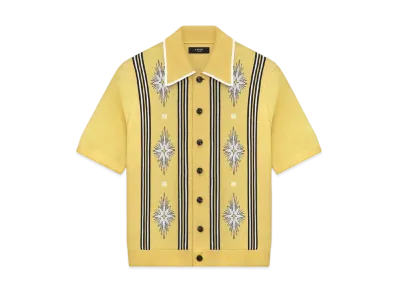 AMIRI Starburst Button Down Polo "Champagne"