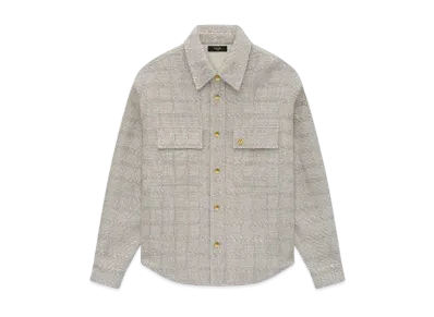 AMIRI Check Boucle Padded Overshirt "Pale Mint"