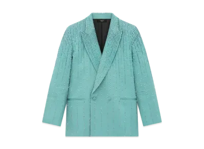 AMIRI Crystal Stripe Double-Breasted Blazer "Marine"