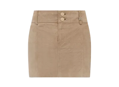 AMIRI Women's Ma Quad Suede Mini Skirt "Camel"