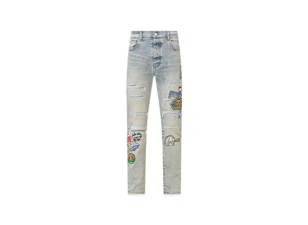 AMIRI Station Patch Repair Slim Jean "Perfect Antique Indigo"