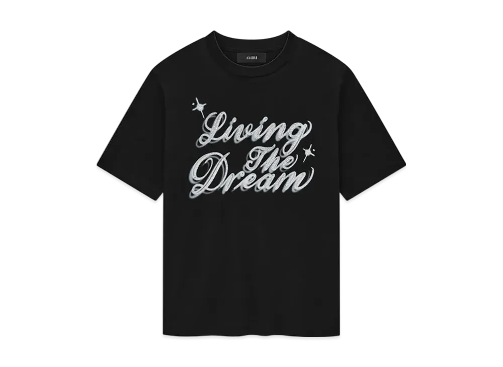 AMIRI Crystal Living The Dream Tee "Black"