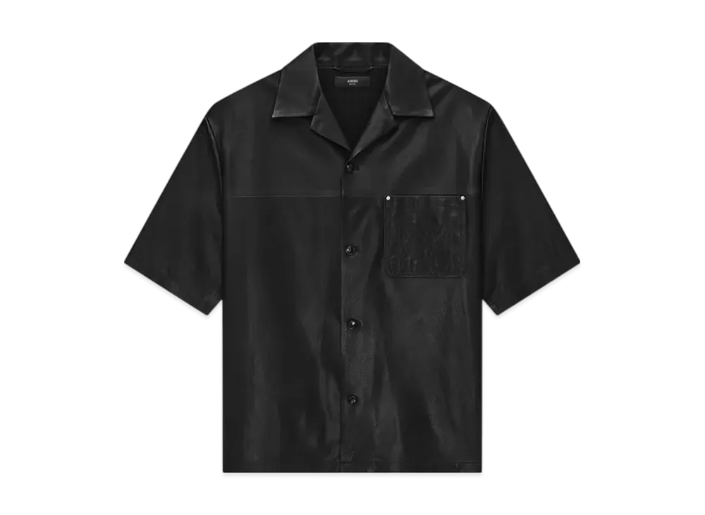 AMIRI MA Leather Camp Shirt "Black"