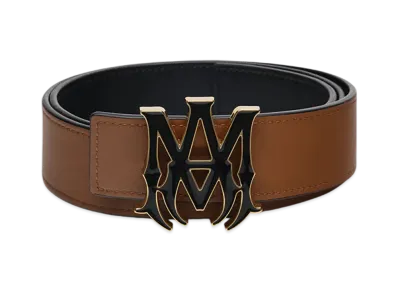 AMIRI MA 4cm Enamel Belt "Black Brown"