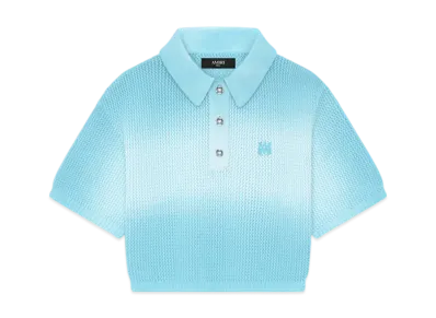 AMIRI Women's MA Cropped Polo "Ice Blue"