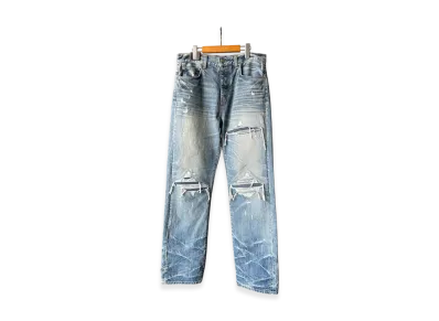 AMIRI Pleated Denim Straight MX1 Jean "Honey Comb Indigo"