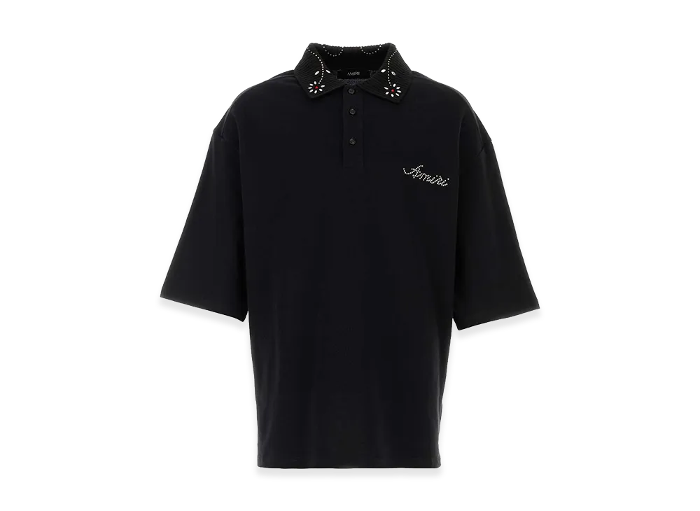 AMIRI Piquet Polo Shirt "Black"