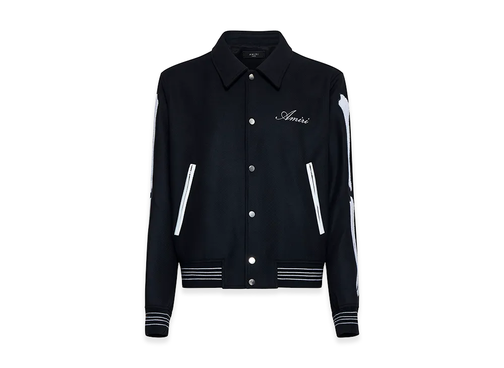 AMIRI Black Wool Blend Bomber Jacket "Black"