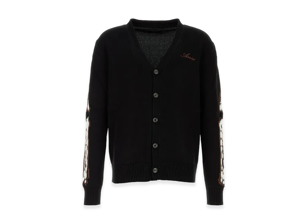 AMIRI Leopard Bones Cardigan "Black"
