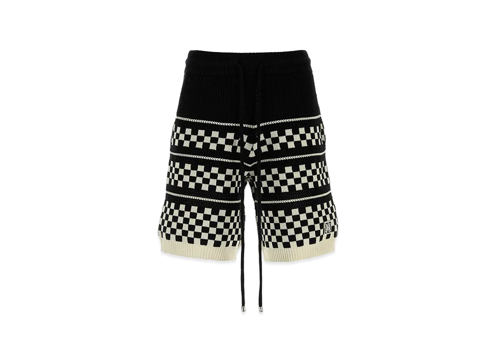 AMIRI Embroidered Wool Blend Bermuda Shorts "Black"