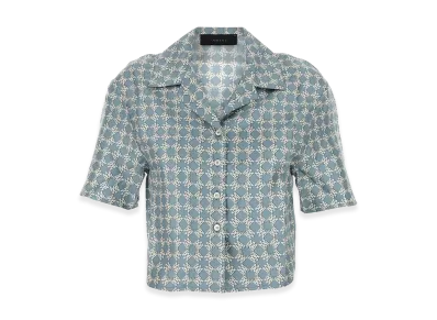 AMIRI Women's Printed Silk Shirt "Blue"