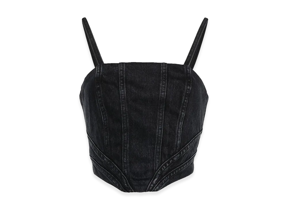 AMIRI Women's Denim Corset "Faded Black"